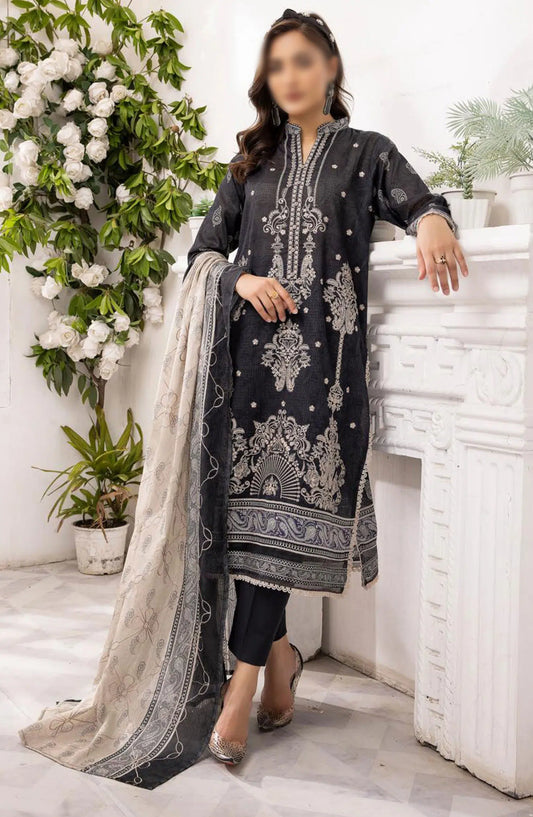 Sarah Digital Premium Embroidered Slub Lawn Collection 2024 - Design 04