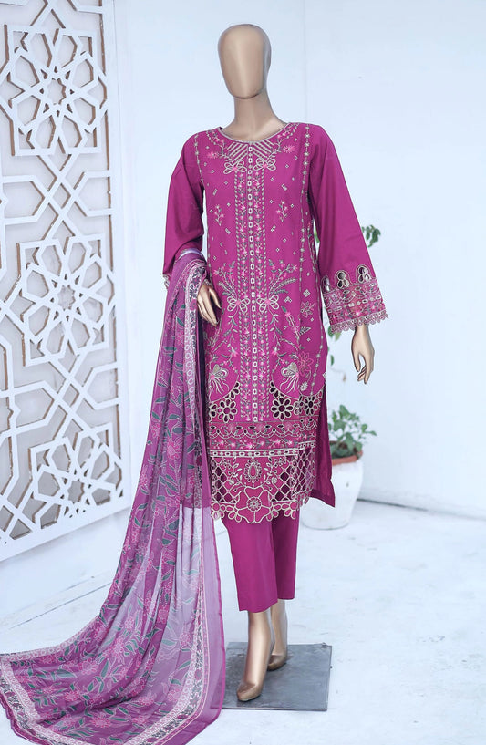 Bin Saeed Luxury Embroidered With Chiffon Dupatta - Design 04
