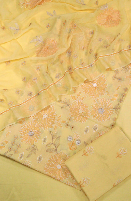 Mehar by Amna Khadija Embroidered Lawn Unstitched 3 Piece Suit - D-05 - AM25MEL - Yellow - Summer Collection