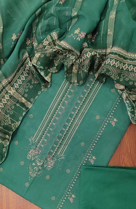 Classic Printed Lawn 3 Pcs Collection with Tilla Dupatta - Design 05