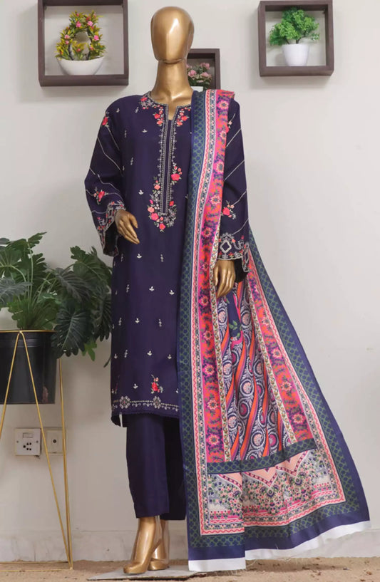 Bin Saeed Exclusive Slub Embroidered Khaddar with Shawl Collection Vol 02 - Design 05
