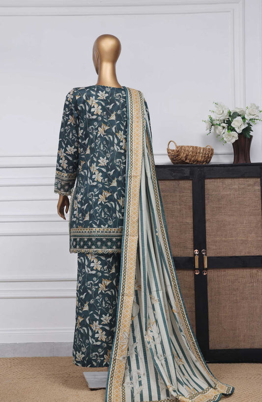 Malika by Sadabahar Embroidered Stitched 3 Piece - D-05 - SD25M - Aqua - Summer Collection