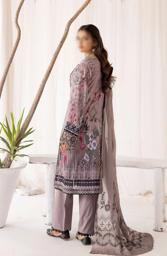 Bunai Digital Printed and Embroidered Swiss Voile Collection - Design 05