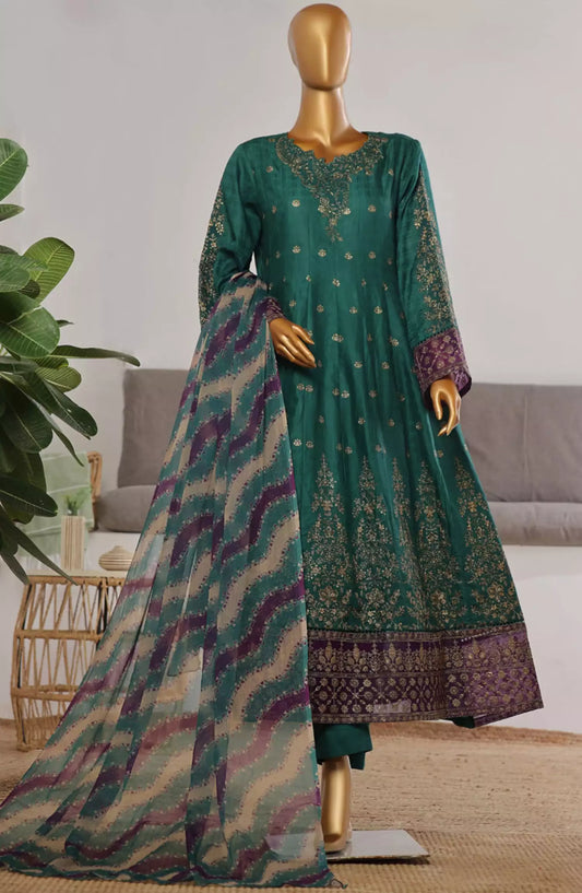 Bin Saeed Embroidered Frocks Jacquard Festive Collection Vol 01 - DESIGN-05