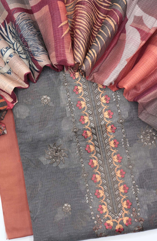 Kinza Unstitched 3 Piece Bana Dora Lawn Collection - Design 05