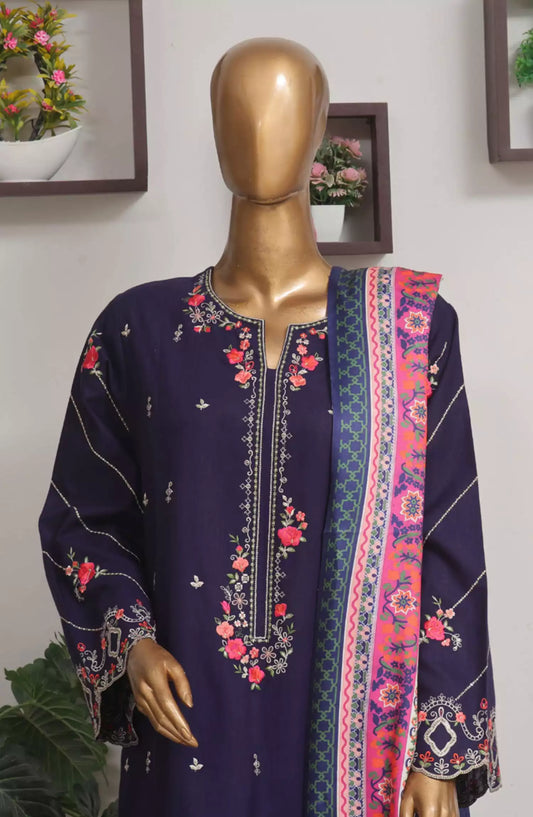 Bin Saeed Exclusive Slub Embroidered Khaddar with Shawl Collection Vol 02 - Design 05