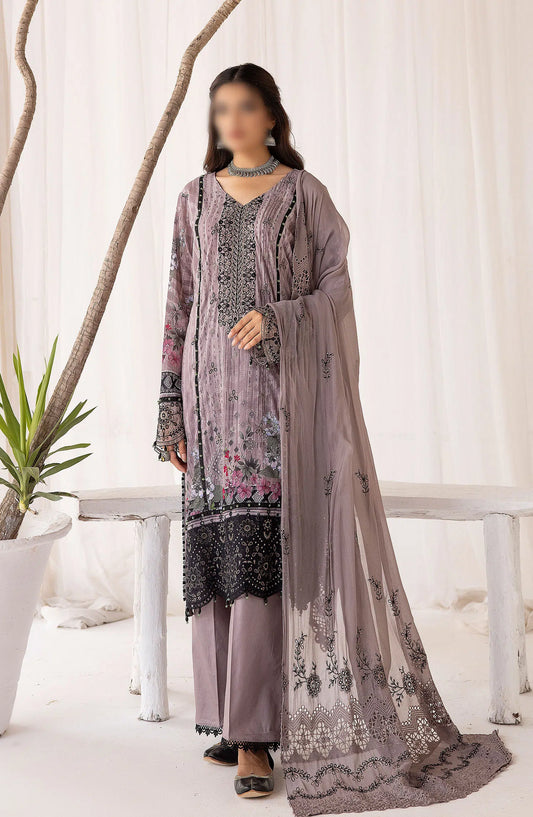 Bunai Digital Printed and Embroidered Swiss Voile Collection - Design 05