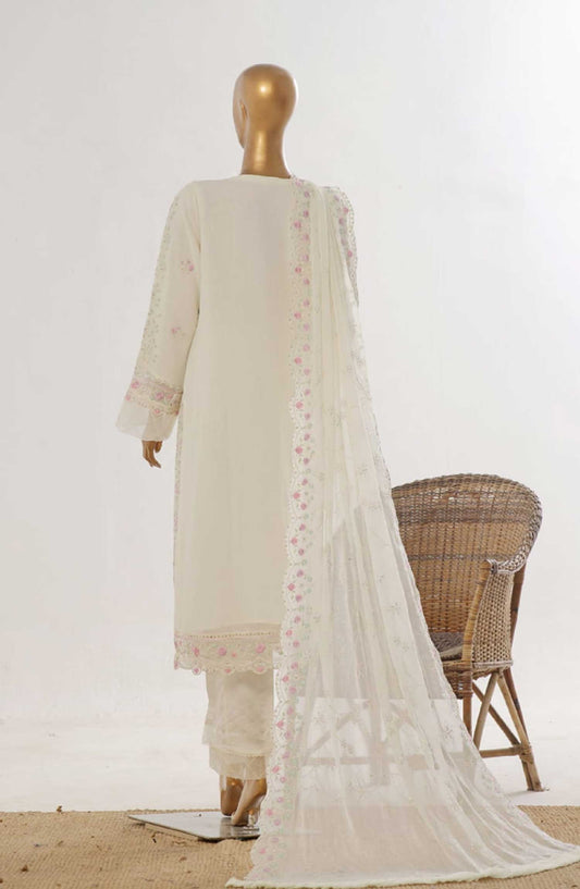 Bin Saeed Embroidered Chiffon Unstitched 3 Piece - D-05 - BS25EC - Cream - Festive Collection