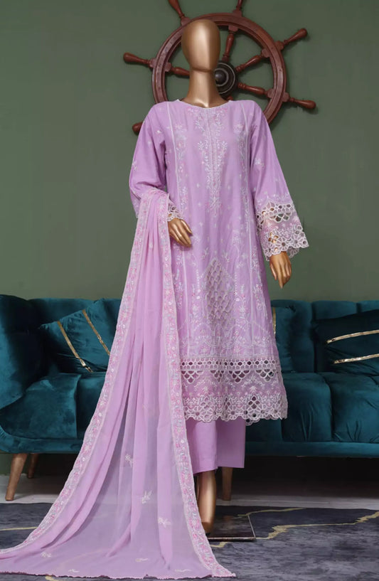 Bin Saeed Luxury Self Embroidered Frock 3 Pc Collection - Design 05