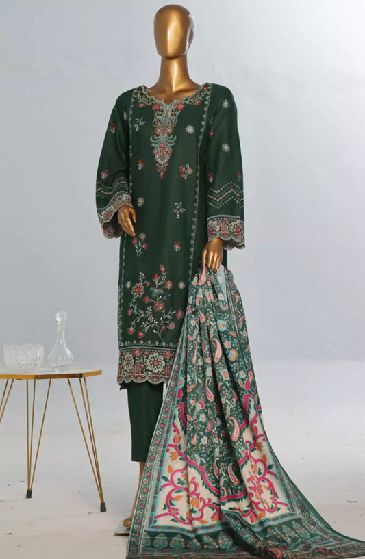 Bin Saeed Exclusive Slub Embroidered Khaddar with Shawl Collection Vol 01 - Design 05