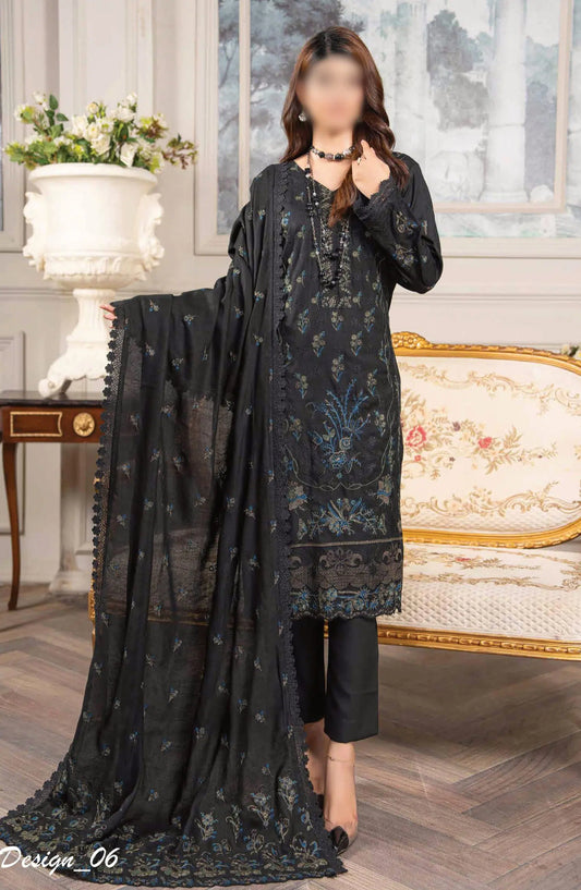 Shagun Premium Embroidered Dhanak Collection By Riaz Arts - Design 06