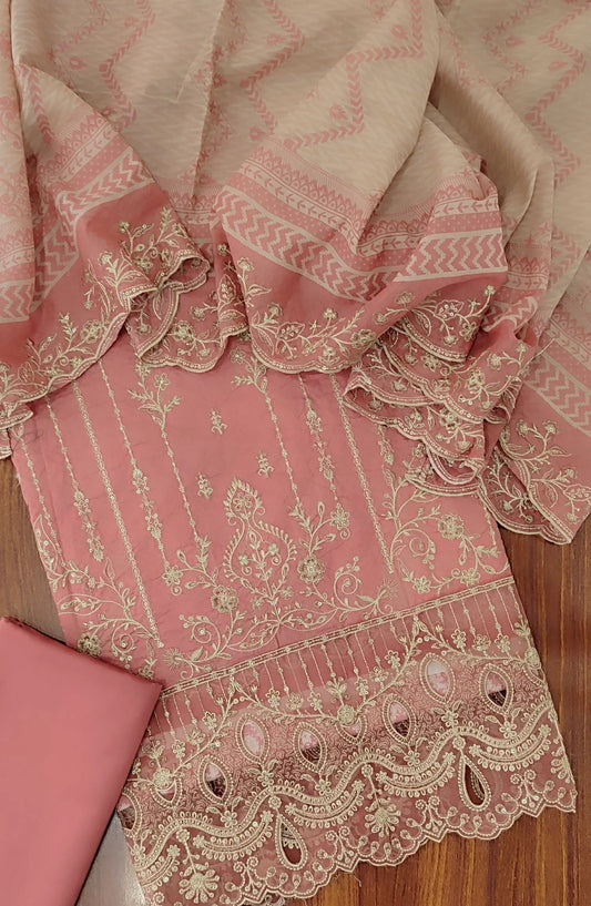 Bin Saeed Unstitched Embroidered Lawn 3 PC Collection 2024 - Design 05