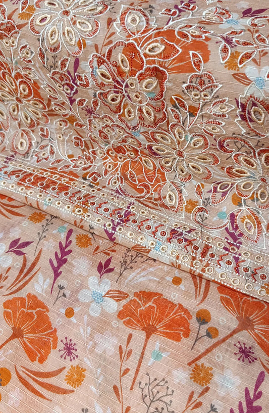 Chikankari Daman Embroidered Unstitched CO Ords By Amna Khadija - Design 06