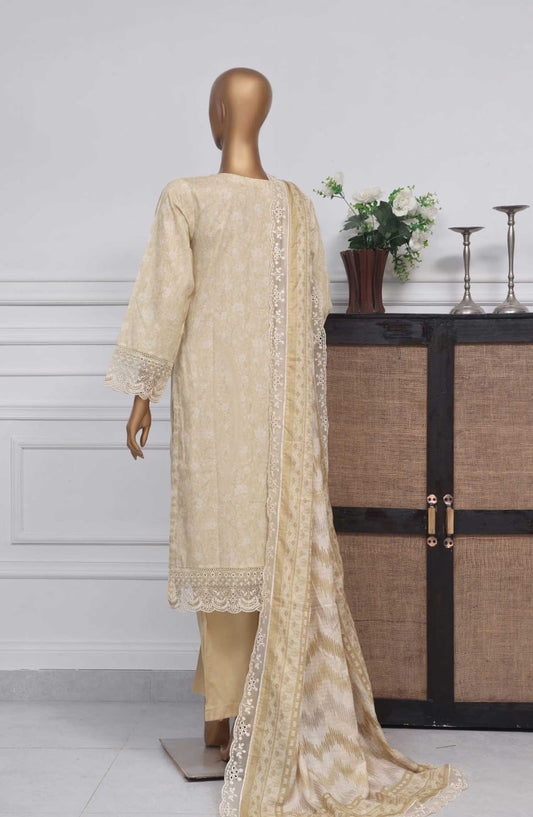 Amyrah by Sadabahar Embroidered Lawn Stitched 3 Piece Suit - D-06 - SD25AL - Creamy Yellow - Summer Collection