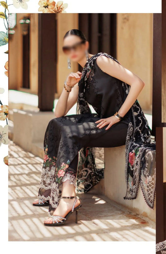 Noor Eid Handwork Laserkari Lawn By Saadia Asad - Design 06