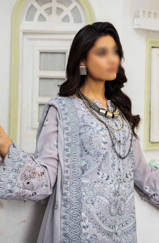Flora Swiss Lawn Embroidered Collection By Humdum - Design 06