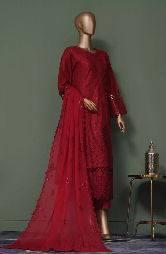 Bin Saeed Luxury Self Embroidered Frock 3 Pc Collection - Design 06