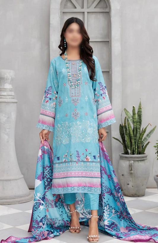 Jasmine Lawn Dora Digital Print Embroidered Collection 2024 - Design 06