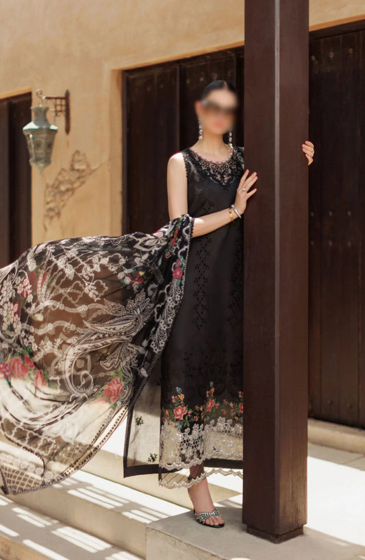 Noor Eid Handwork Laserkari Lawn By Saadia Asad - Design 06