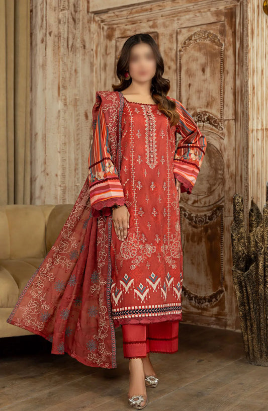 Khoobsurat Lawn Dora Digital Print Embroidered Collection 2024 Vol 02 - Design 06