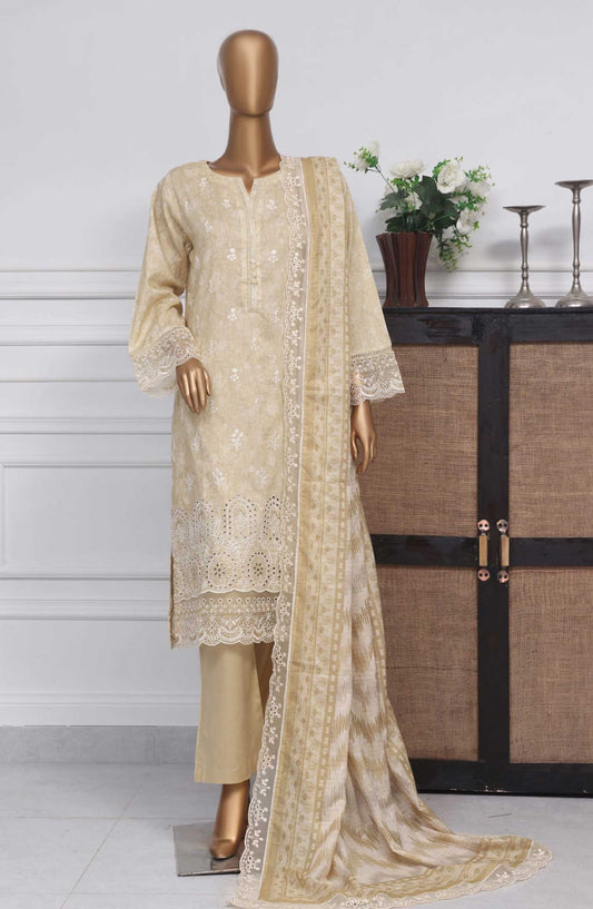 Amyrah by Sadabahar Embroidered Lawn Stitched 3 Piece Suit - D-06 - SD25AL - Creamy Yellow - Summer Collection