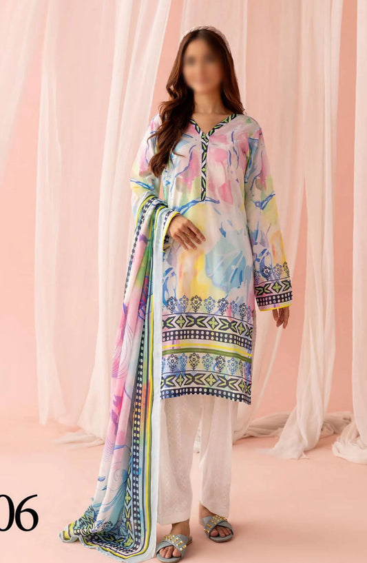 Zarkis Printed Lawn Collection By Riaz Arts - DESIGN-06