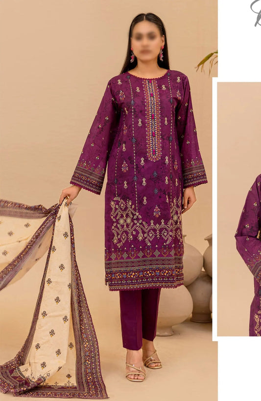 Jasmine Lawn Dora Digital Print and Embroidered Collection Vol 16 - Design 06