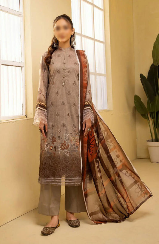 Zara Meer Printed Slub Lawn Collection 2024 - Design 07