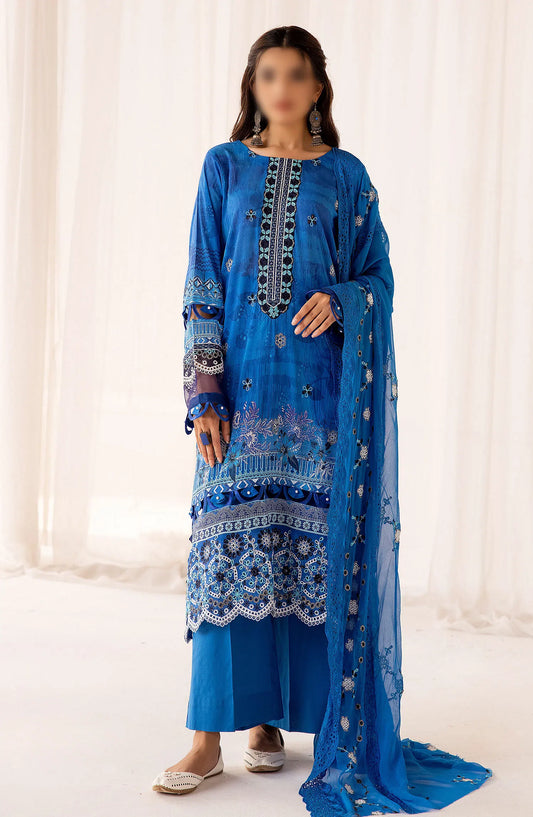 Bunai Digital Printed and Embroidered Swiss Voile Collection - Design 07