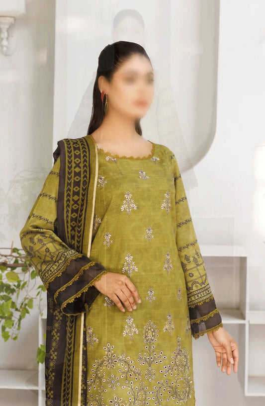 Jasmine Lawn Slub Digital Print and Embroidered Collection Vol 17 - Design 07