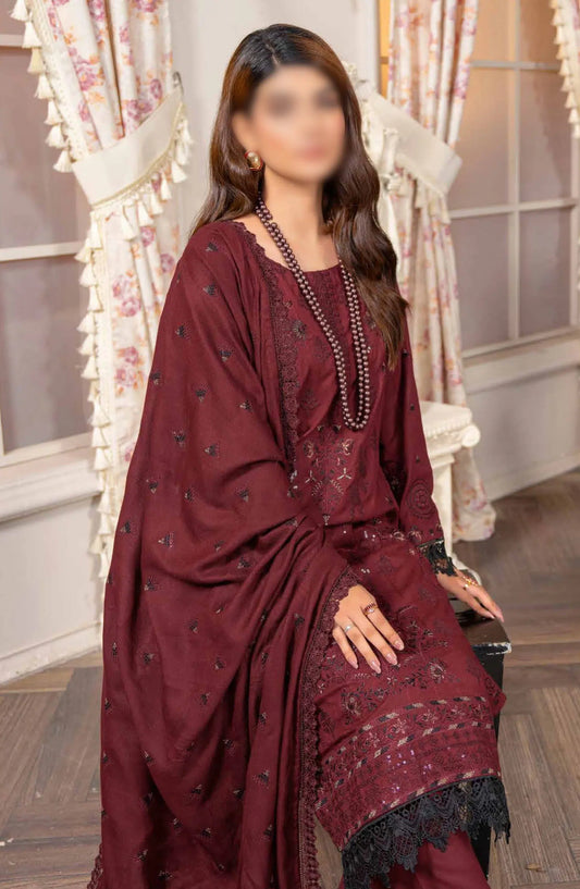 Shagun Premium Embroidered Dhanak Collection By Riaz Arts - Design 07