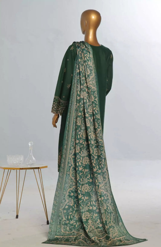Bin Saeed Exclusive Slub Embroidered Khaddar with Shawl Collection Vol 01 - Design 07