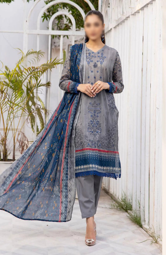 Sarah Digital Premium Embroidered Slub Lawn Collection 2024 - Design 07