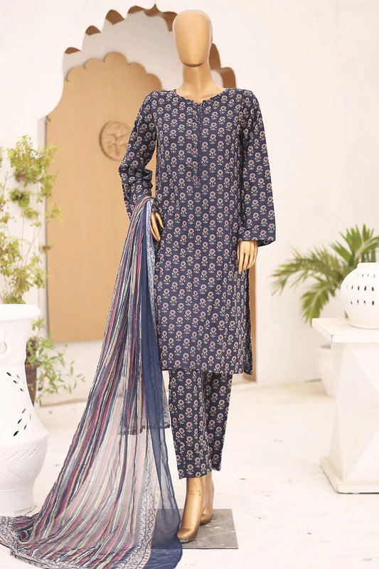 Bin Saeed Printed Lawn with Chiffon Dupatta Collection Vol 03 - Design 07