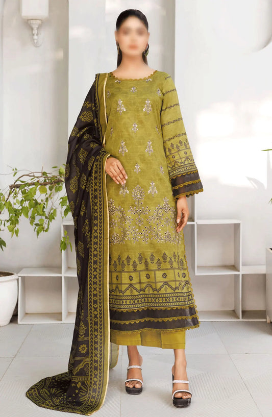 Jasmine Lawn Slub Digital Print and Embroidered Collection Vol 17 - Design 07