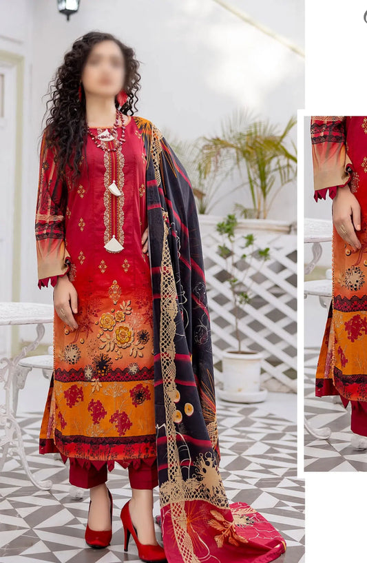 Heer Lawn Digital Print and Embroidered Vol 03 Collection - Design 07