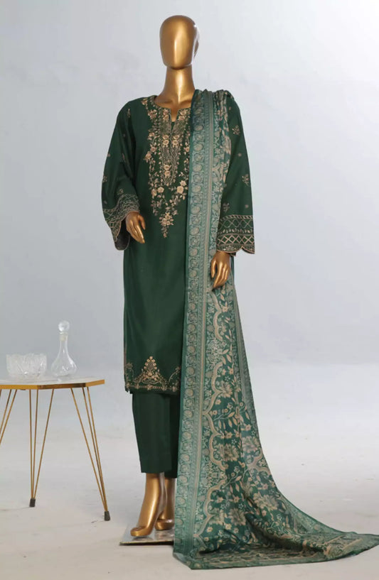 Bin Saeed Exclusive Slub Embroidered Khaddar with Shawl Collection Vol 01 - Design 07