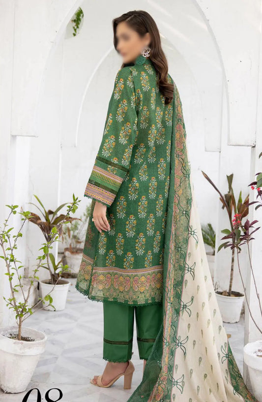 Sarah Digital Premium Embroidered Slub Lawn Collection 2024 - Design 08