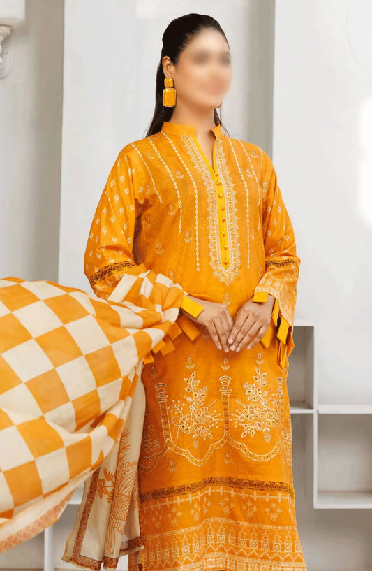 Jasmine Lawn Slub Digital Print and Embroidered Collection Vol 17 - Design 08