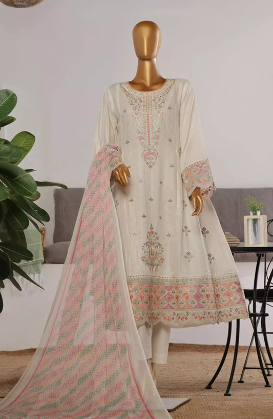 Bin Saeed Embroidered Frocks Jacquard Festive Collection Vol 01 - DESIGN-08
