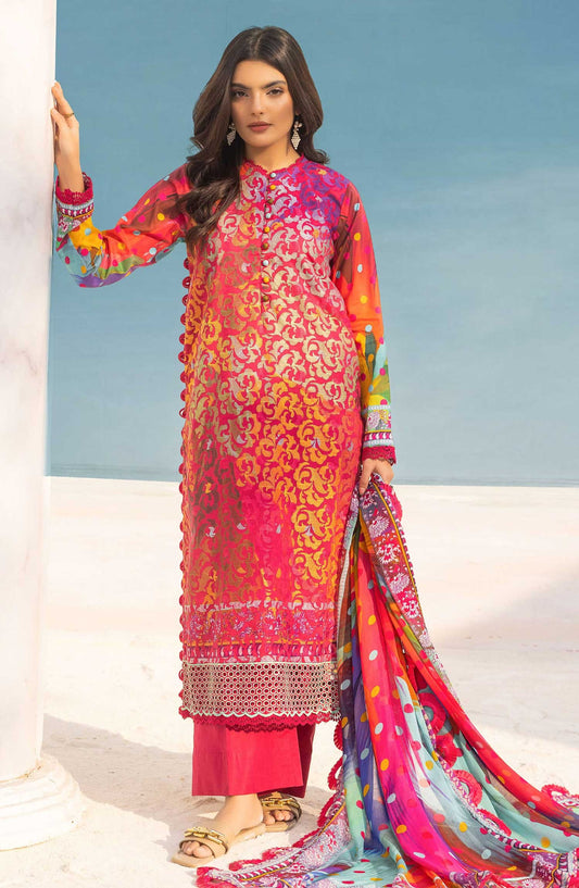 Mahees Rang e Bahar by Riaz Arts Chikankari Lawn Unstitched 3 Piece - D-08 - RA25MCL - Light Blue - Summer Collection
