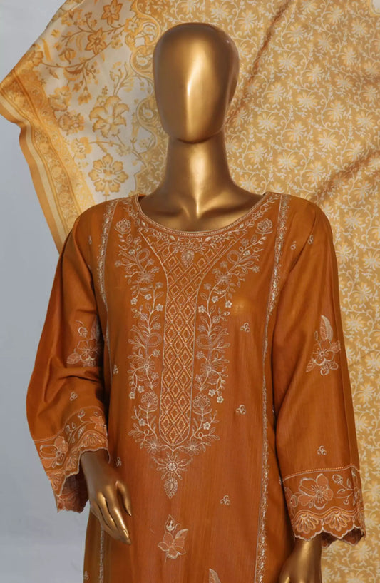Bin Saeed Exclusive Slub Embroidered Khaddar with Shawl Collection Vol 01 - Design 08
