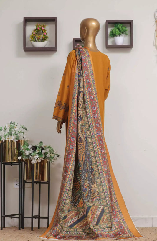 Bin Saeed Exclusive Slub Embroidered Khaddar with Shawl Collection Vol 02 - Design 08