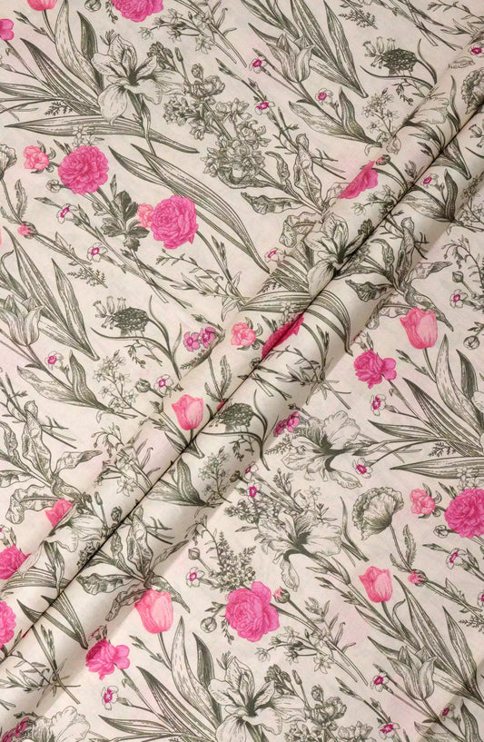 Classic Unstitched Cambric Printed Collection - Design 08