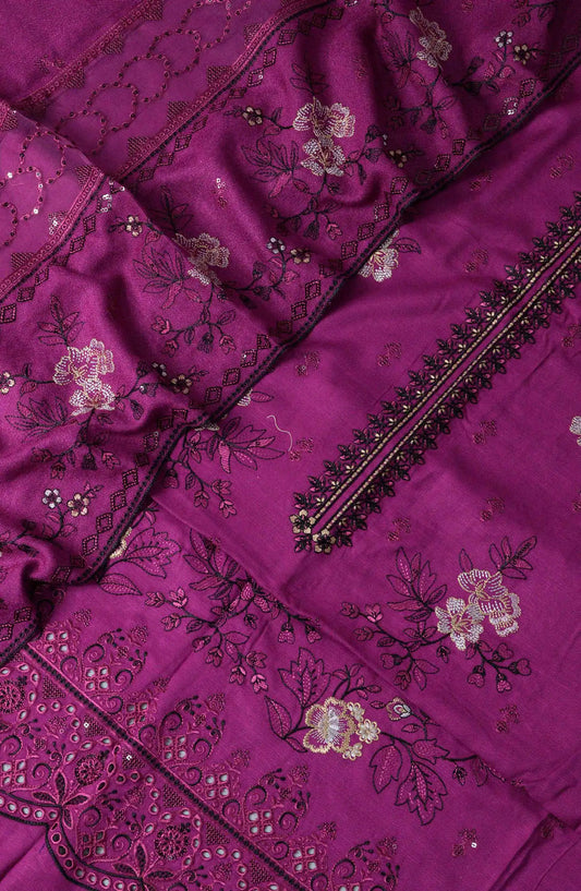 Noor Embroidered Winter Slub Collection - NESC-Design 08