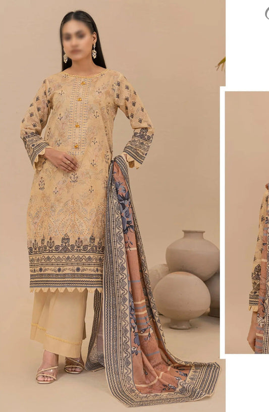 Jasmine Lawn Dora Digital Print and Embroidered Collection Vol 16 - Design 08