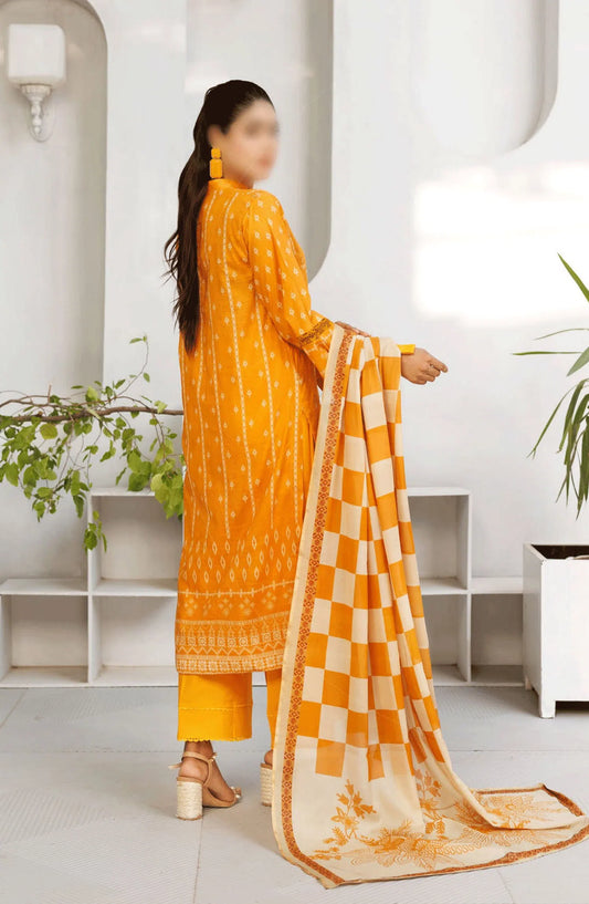 Jasmine Lawn Slub Digital Print and Embroidered Collection Vol 17 - Design 08