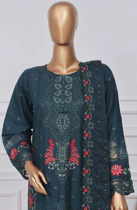 Sadabahar Embroidered Rod cotton Stitched 3 Piece - D-08 - SDB25LP - Teal - Festive Collection