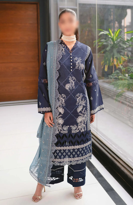 Meraki Embroidered Lawn Collection 2024 By Humdum - Design 08