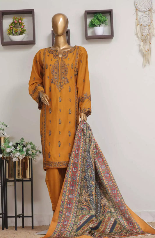 Bin Saeed Exclusive Slub Embroidered Khaddar with Shawl Collection Vol 02 - Design 08